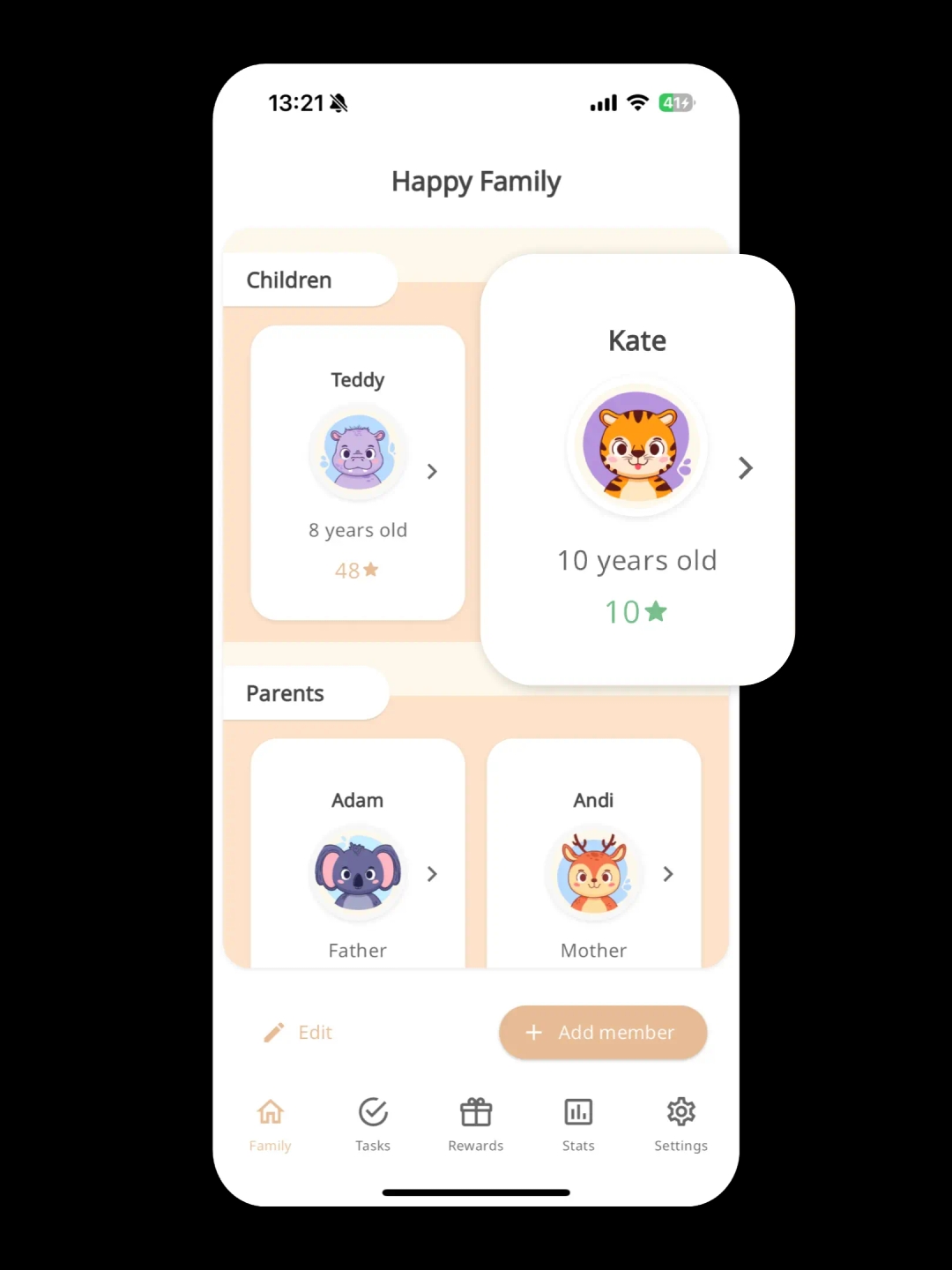 Manage family members